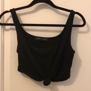 black naked wardrobe front knot crop top